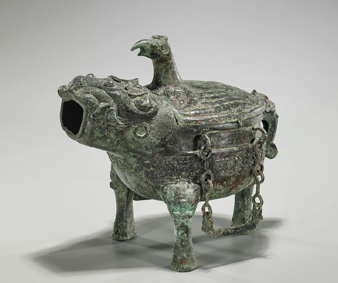 Chinese Archaistic Bronze Covered Vessel (1 of 1)