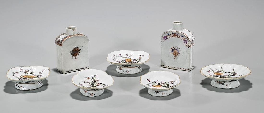 Group of Seven Antique Chinese Enameled Porcelain Items (1 of 1)