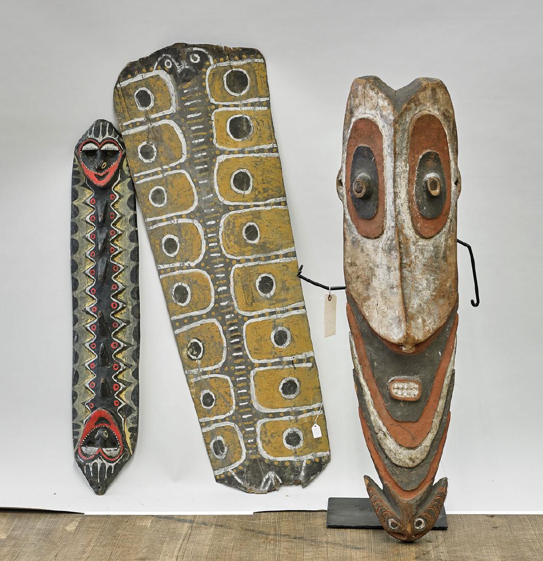 Three Large Papua New Guinea Polychrome Wood Pieces (1 of 1)