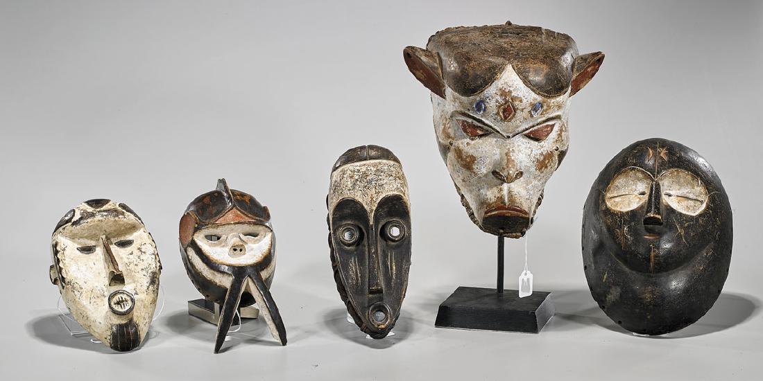 Group of Five Various African Masks (1 of 1)