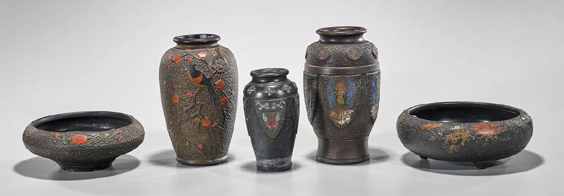 Group of Five Japanese Ceramic Pieces (1 of 1)