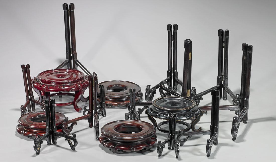 Large Group of Twenty-Four Wood Stands (1 of 2)