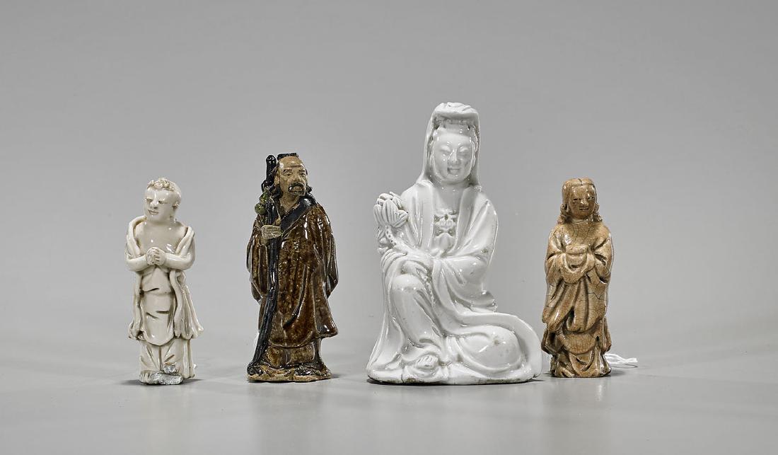 Four Antique Chinese Ceramic Figural Pieces (1 of 1)