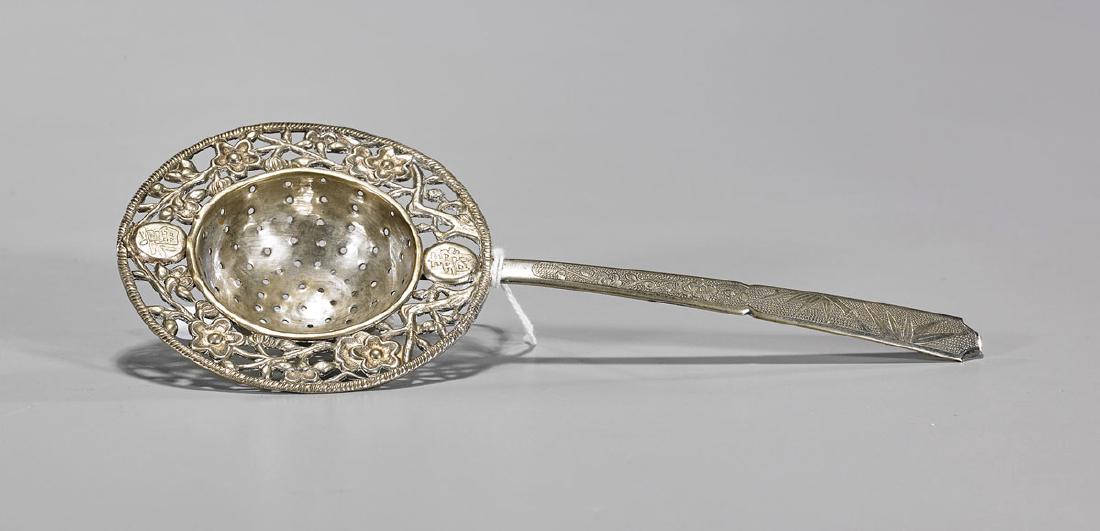 Chinese Export Sterling Silver Tea Strainer (1 of 1)