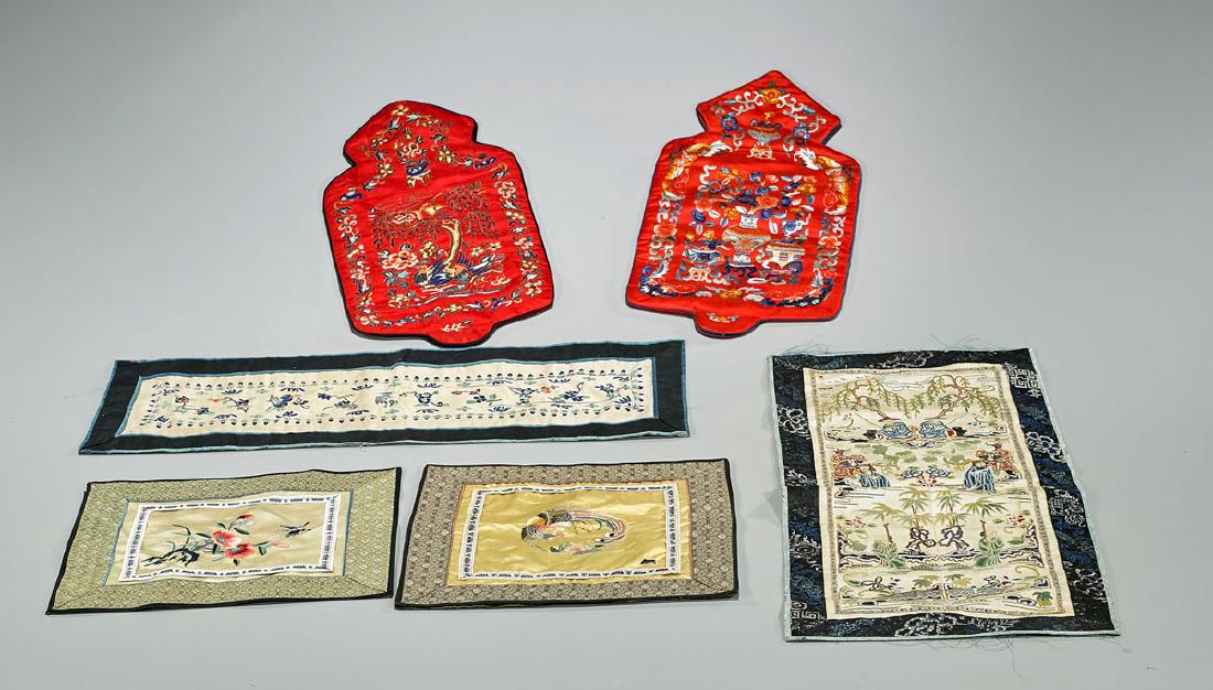 Group of Old & Antique Chinese Silk Embroideries (1 of 1)