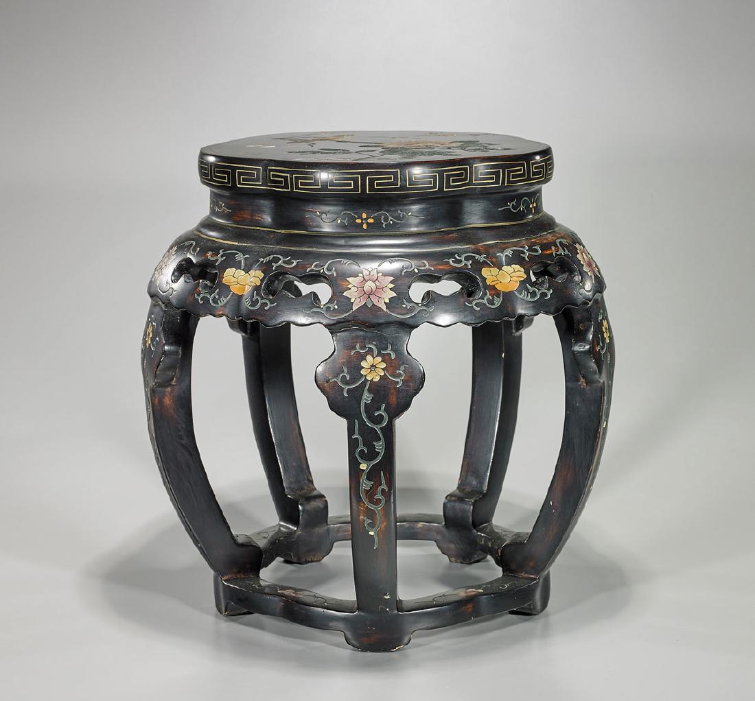 Chinese Coromandel-Style Garden Seat (1 of 2)