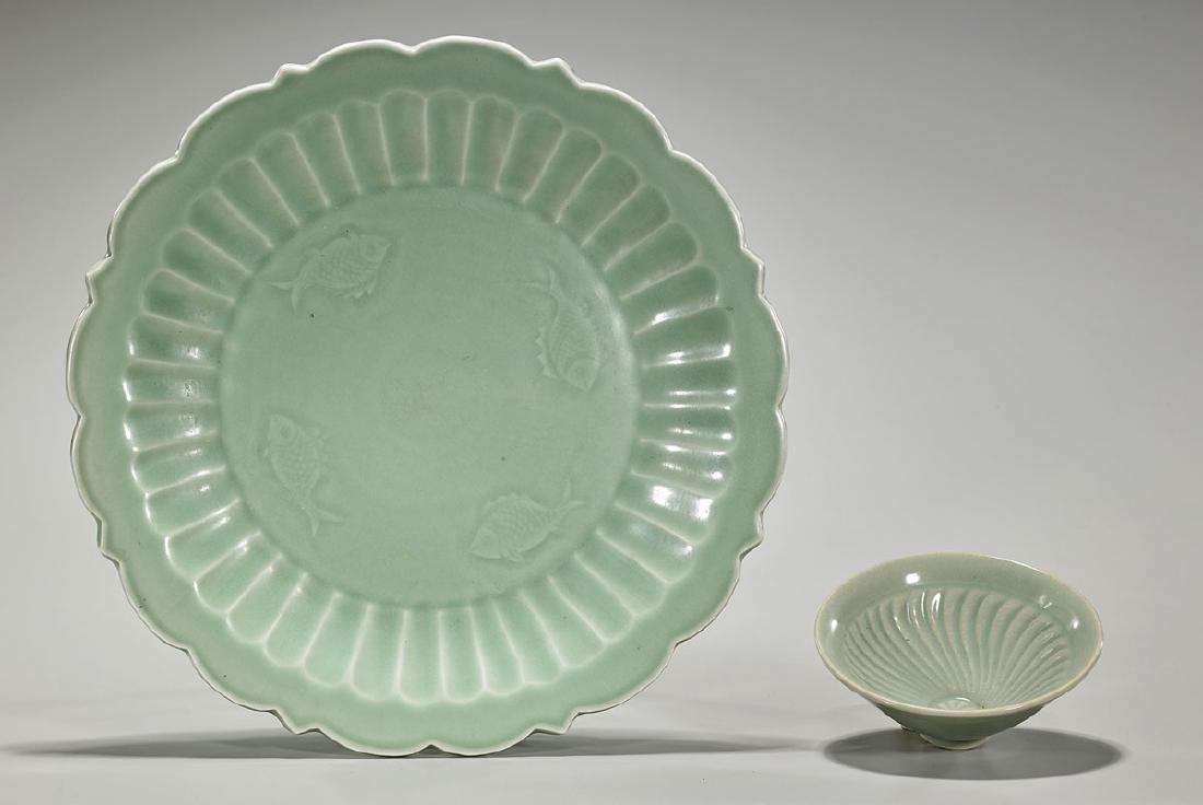 Two Chinese Celadon Glazed Ceramics (1 of 1)