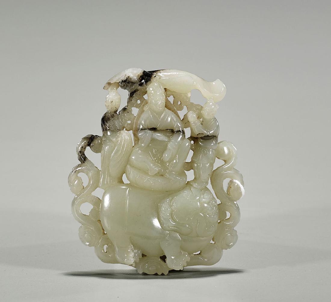 Chinese Carved Celadon Jade Buckle (1 of 1)