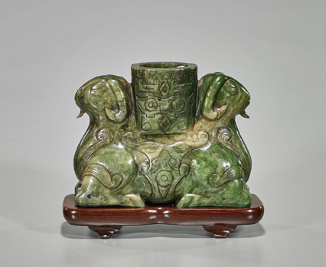 Archaistic Chinese Carved Jade Vessel (1 of 1)