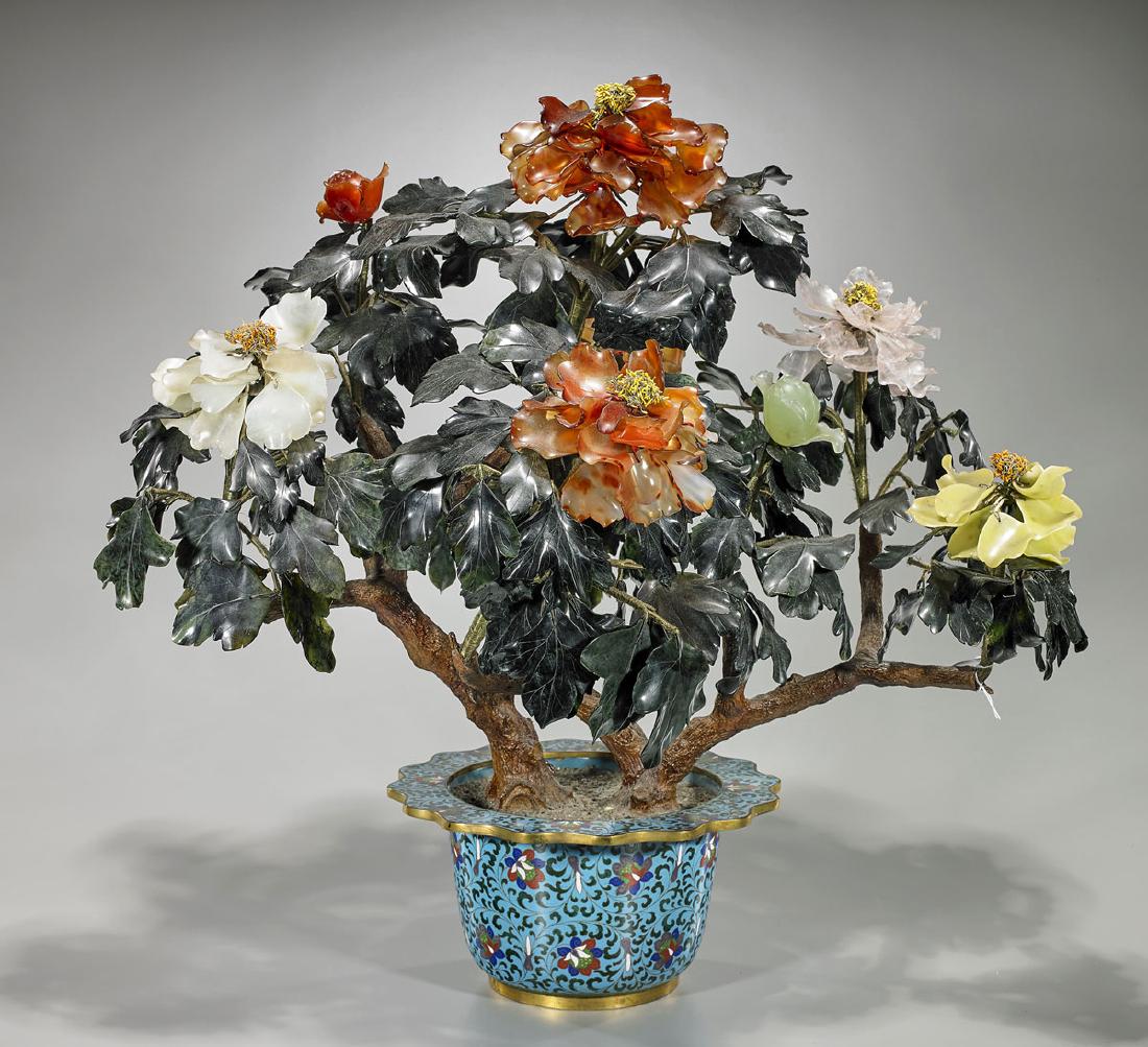 Large Chinese Hardstone & Glass 'Tree' (1 of 1)
