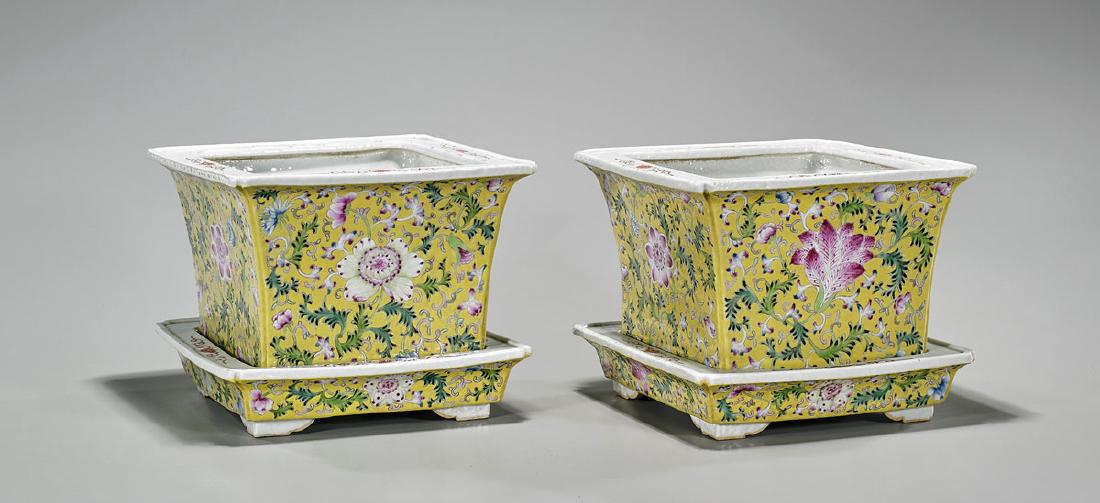 Pair Chinese Famille Rose Enameled Porcelain Basins (1 of 1)