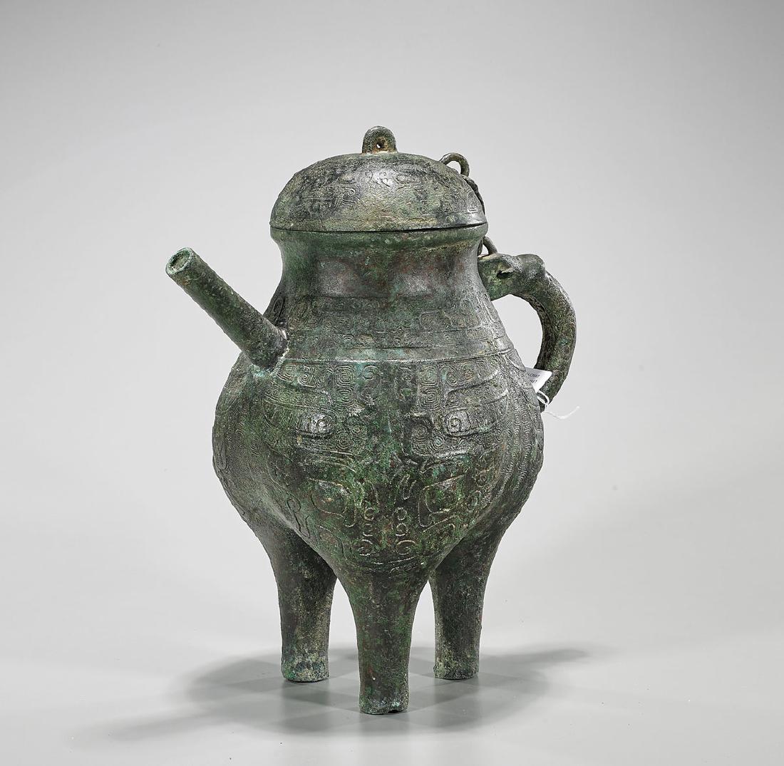 Zhou-Style Archaistic Bronze Covered Ewer (1 of 1)