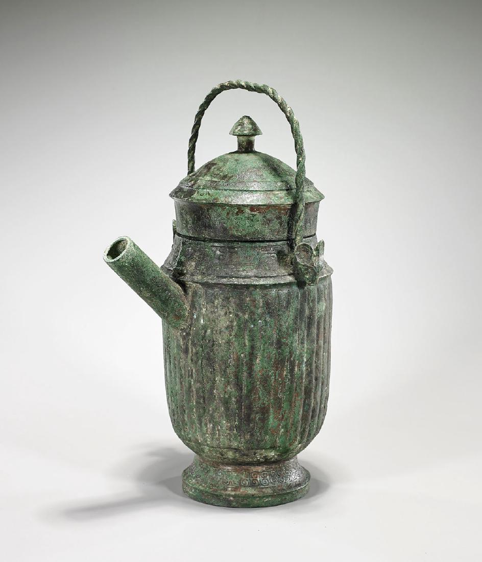 Chinese Archaistic Bronze Covered Ewer (1 of 1)