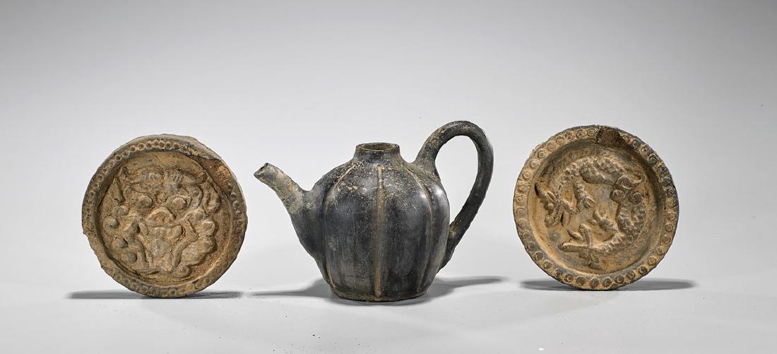Three Goryeo Dynasty Pieces: Roof Tiles & Teapot (1 of 1)