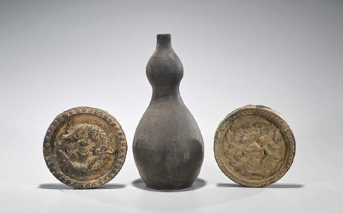 Three Goryeo Dynasty Pieces: Rooftiles & Vase (1 of 1)