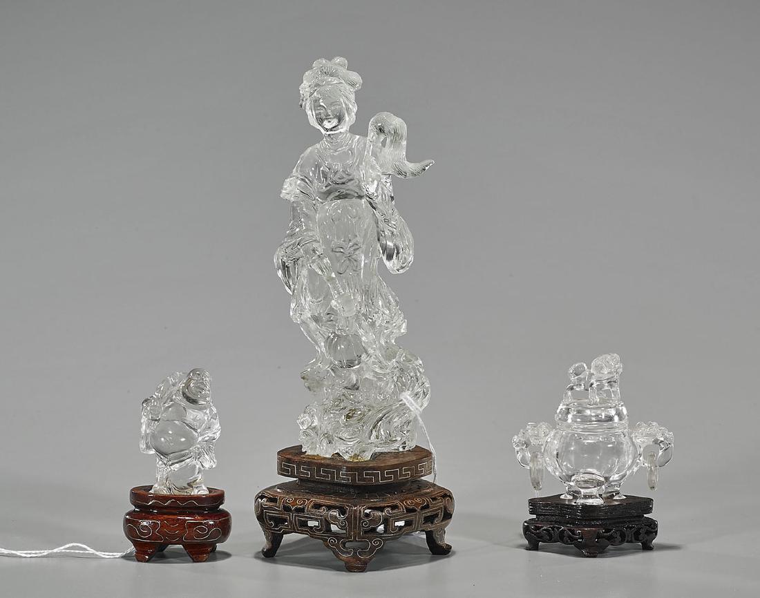 Group of Three Chinese Glass Carvings (1 of 1)