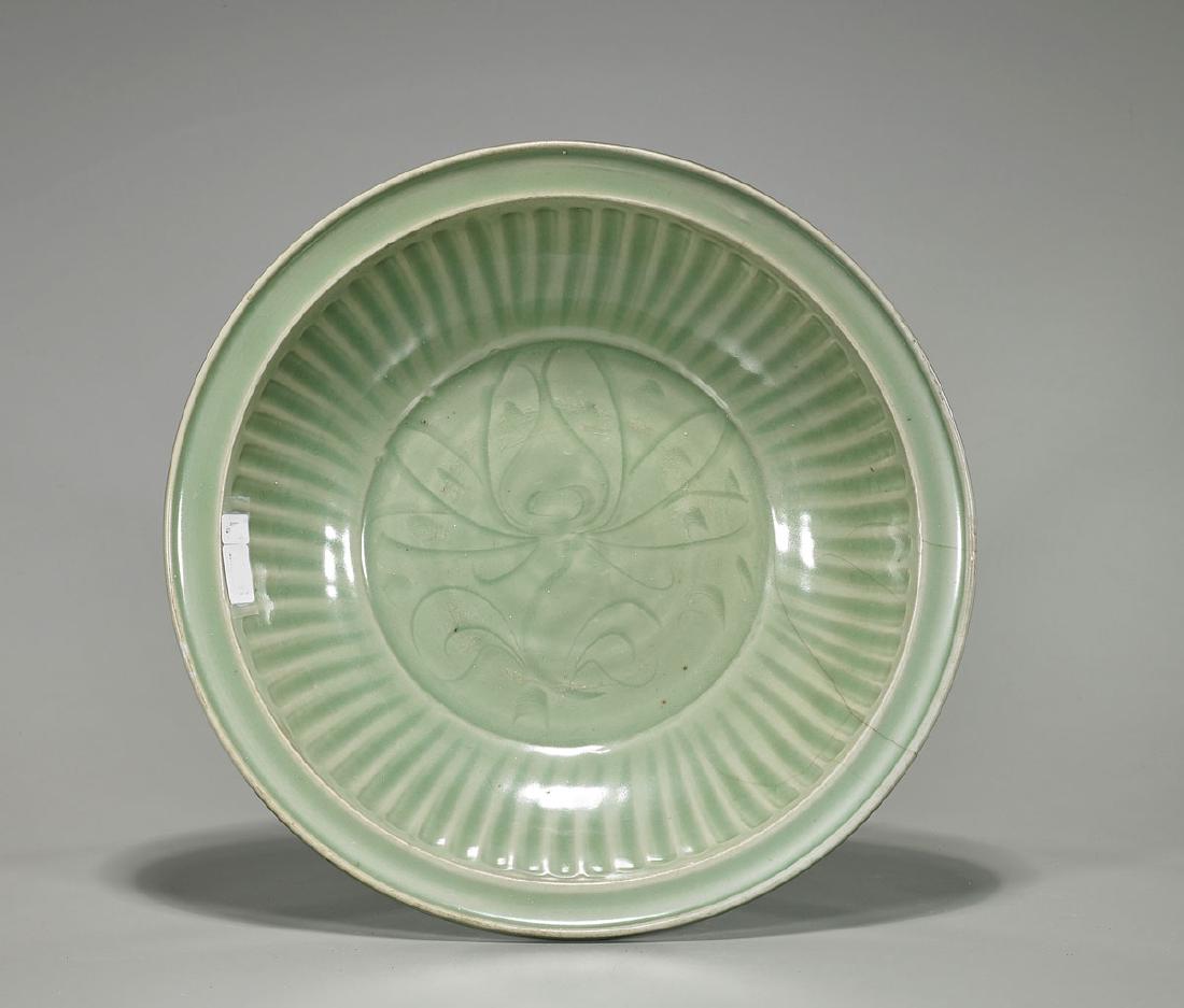 Antique Chinese Celadon Glazed Dish (1 of 2)