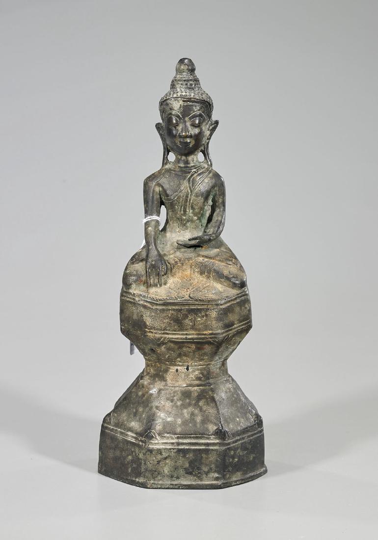 Antique Thai Bronze Seated Buddha (1 of 1)