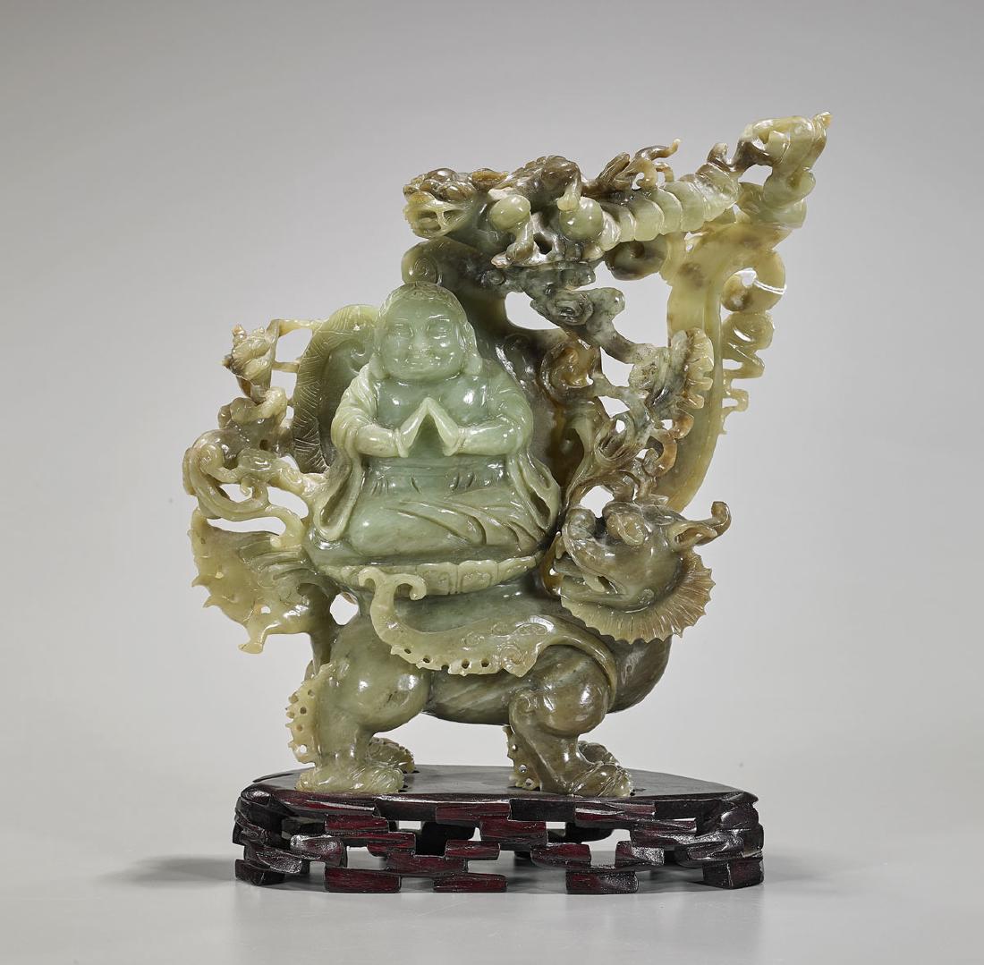 Chinese Carved Jade Seated Buddha (1 of 1)