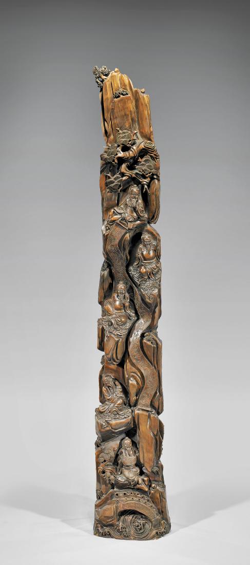 Chinese Carved Wood Scholar Group (1 of 1)