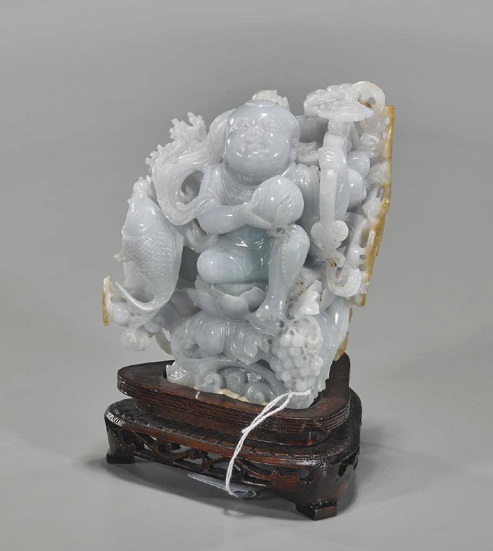 Chinese Carved Jadeite Figure of a Boy (1 of 2)