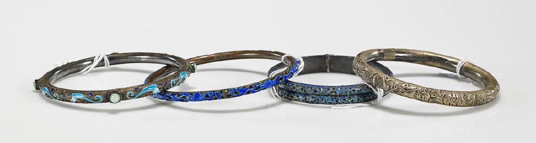 Group of Four Chinese Silver Bangles (1 of 1)