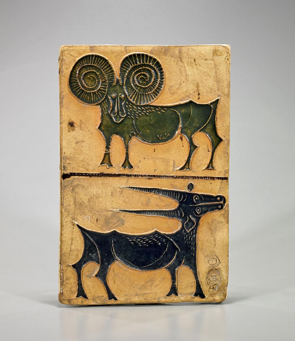 Mid-Century Modern Pottery Tile By Bertil Vallien (1 of 1)