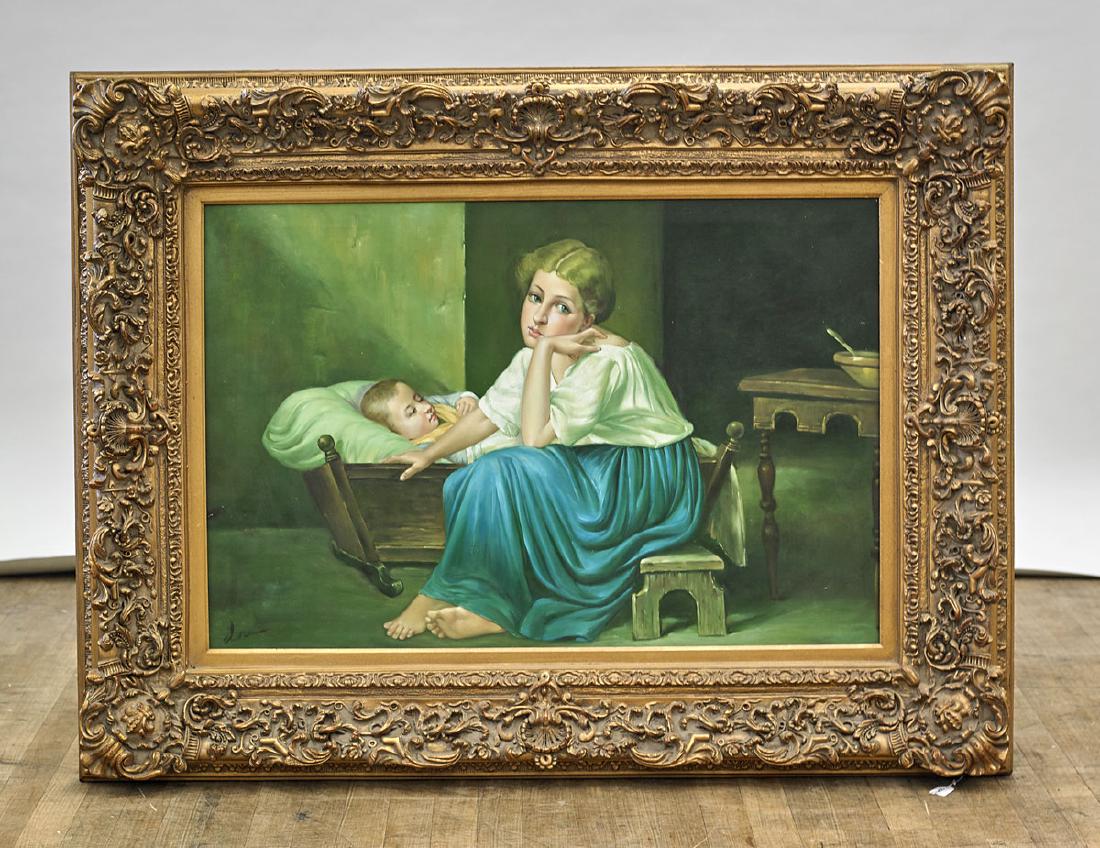 Massive Acrylic on Board Painting in Elaborate Gilt (1 of 2)