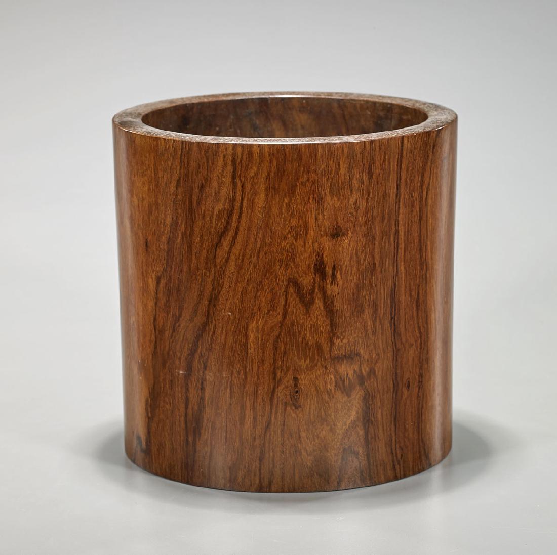 Large Chinese Carved Wood Brushpot (1 of 1)