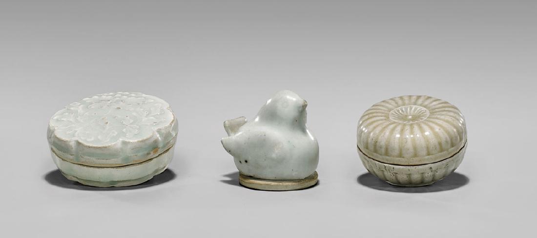 THREE SONG DYNASTY GLAZED PORCELAIN BOXES (1 of 2)
