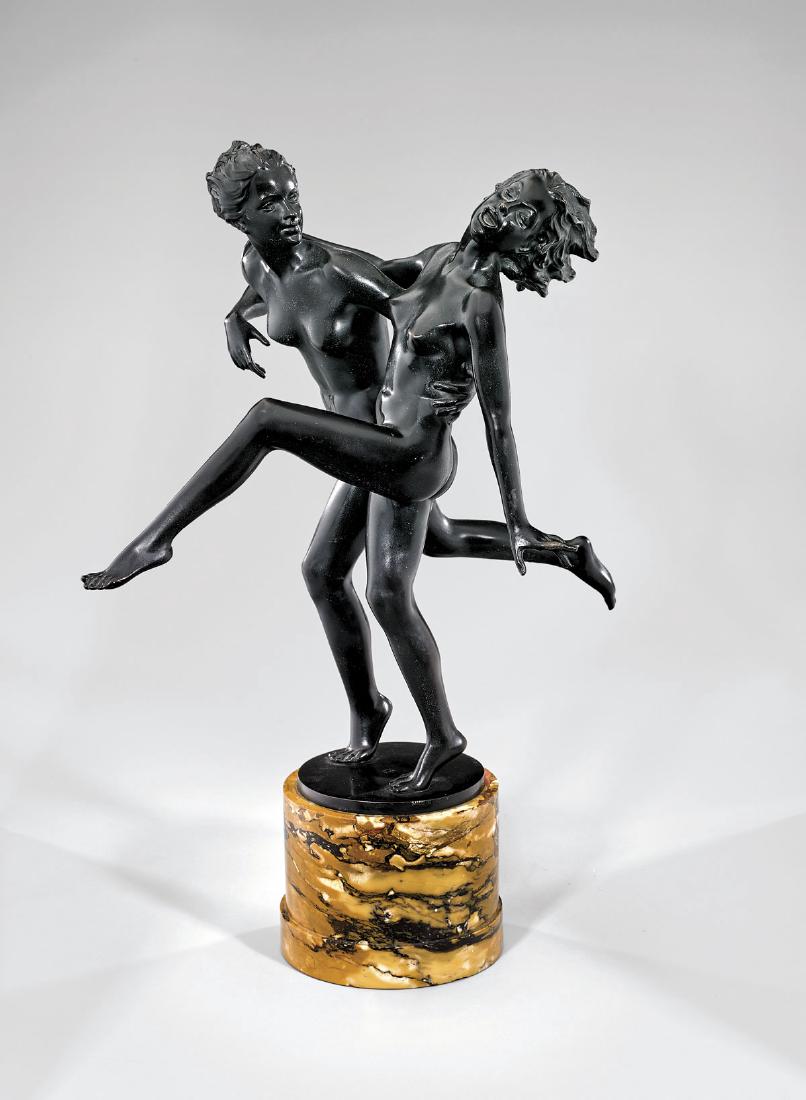 ART DECO BRONZE GROUP BY JOSEF LORENZL (1 of 4)
