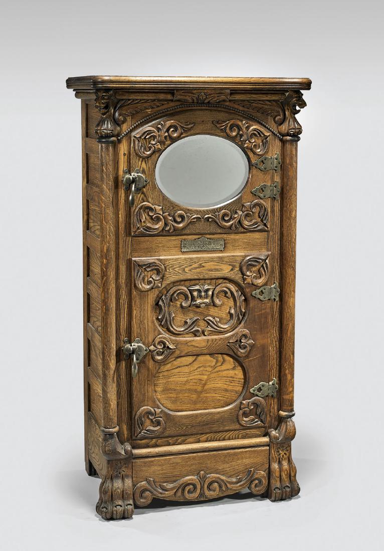 antique oak ice chest