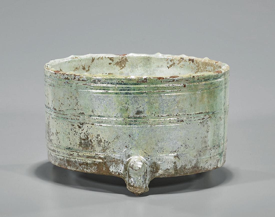 Chinese Han Dynasty Glazed Tripod Vessel (1 of 1)