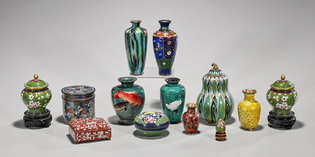 Group of Thirteen Small Chinese & Japanese Cloisonne (1 of 1)