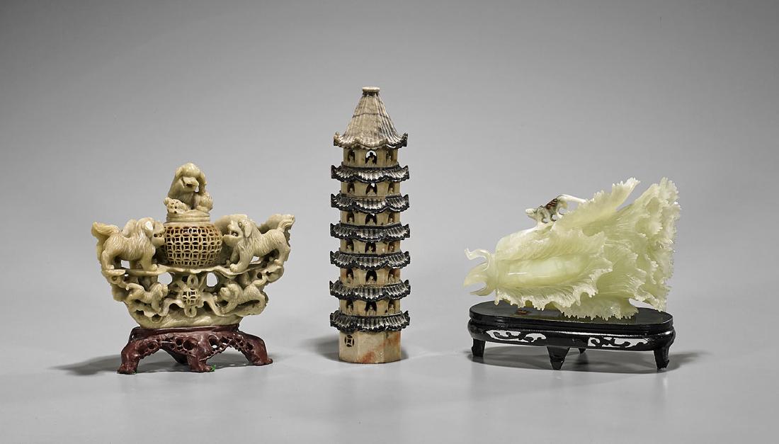 Three Old Chinese Carved Stone Pieces (1 of 1)