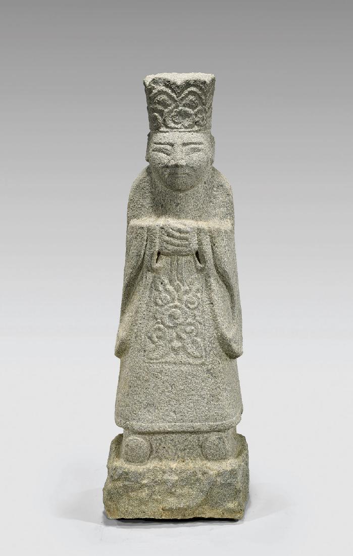 Tall Antique Korean Carved Stone Guardian (1 of 1)