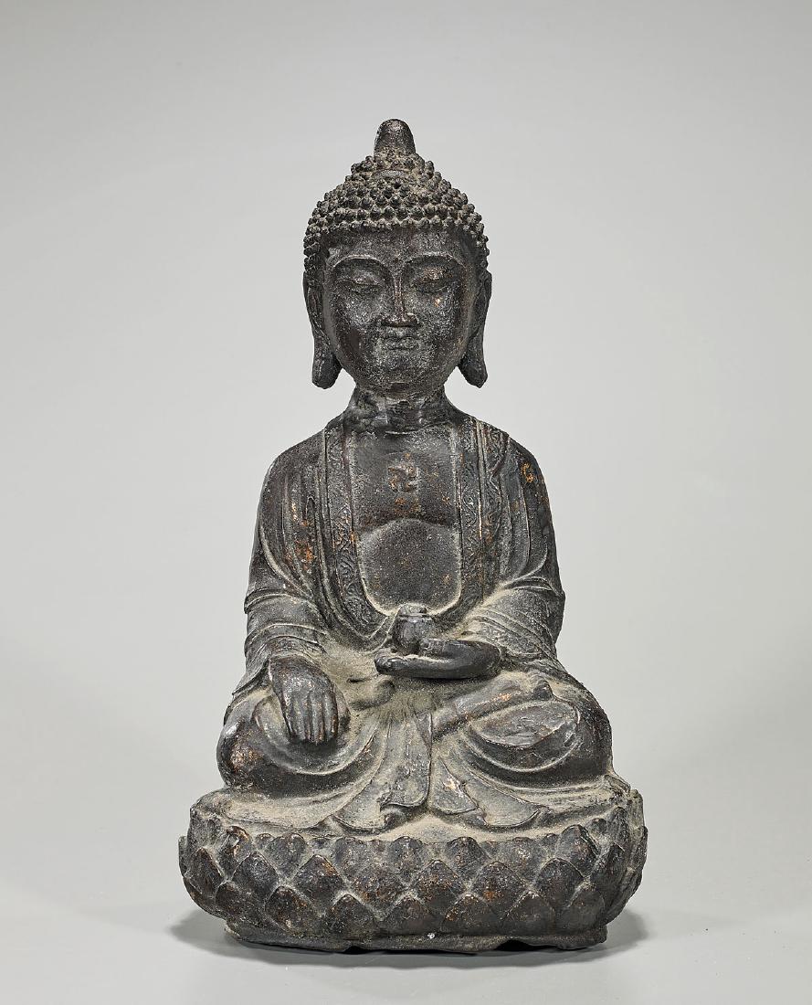 Chinese Parcel-Gilt Bronze Buddha Figure (1 of 1)