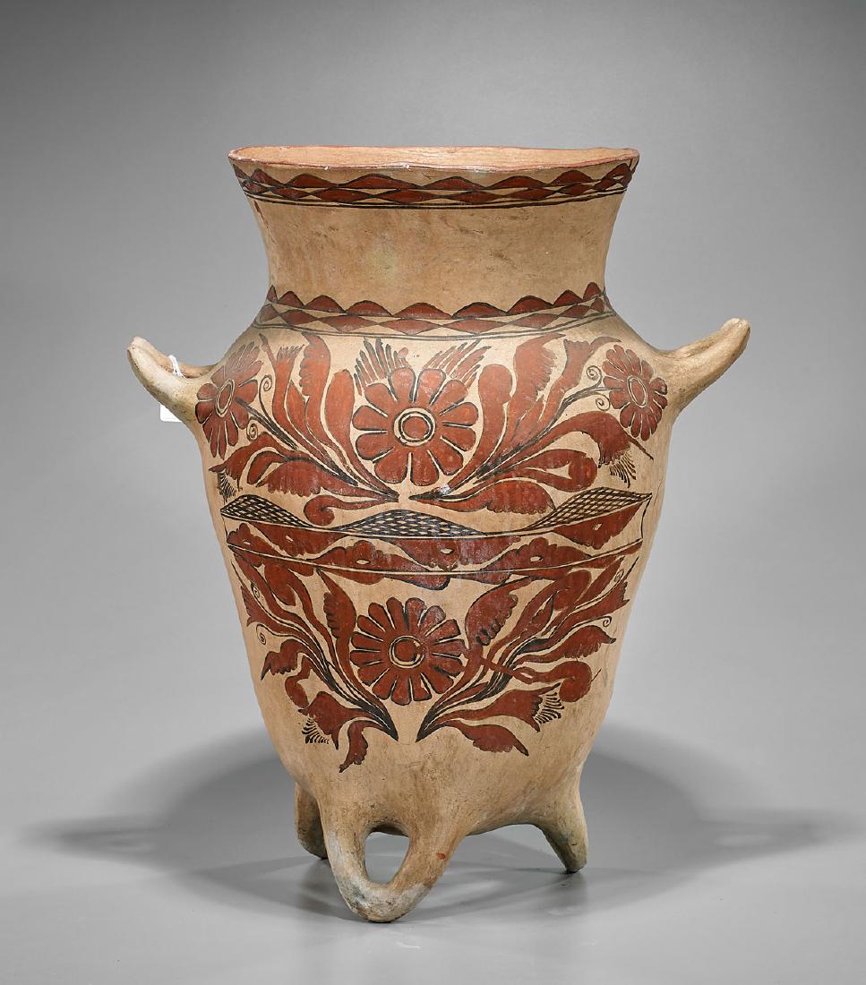 Large Pre-Columbian-Style Painted Pottery Vessel (1 of 1)