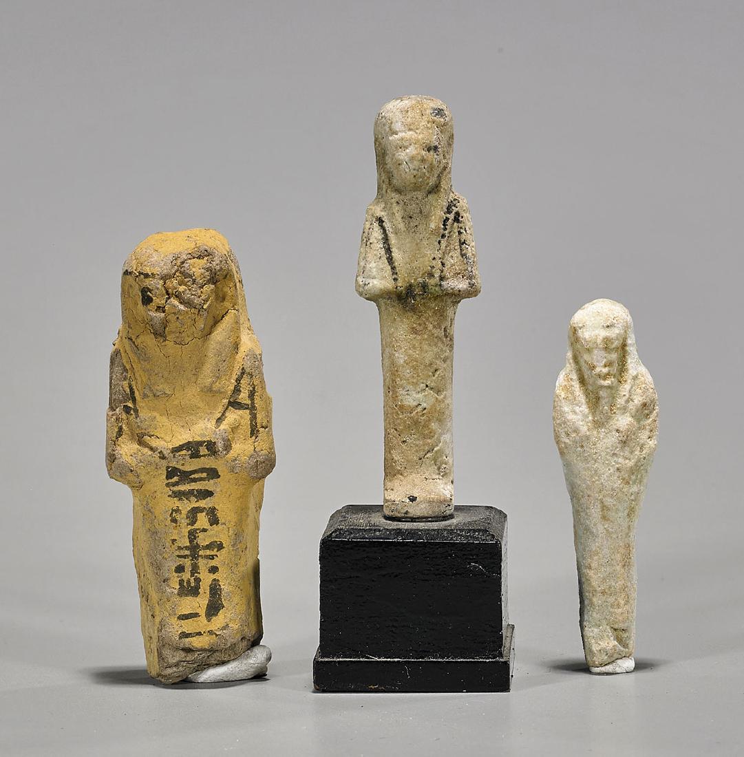 Group of Three Egyptian Carved Stone Ushabti Figures (1 of 1)