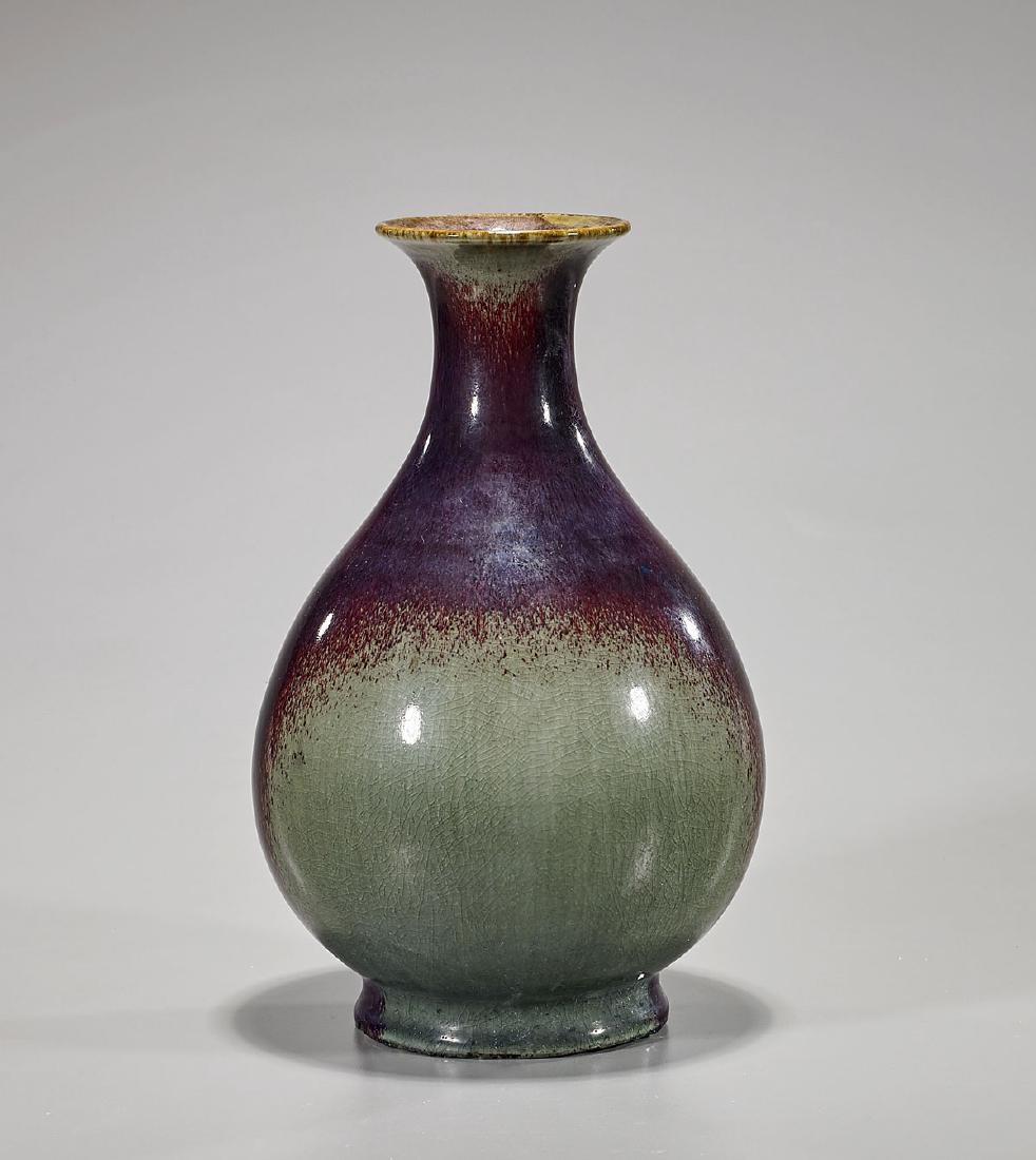 Chinese Oxblood Flambe Glazed Vase (1 of 2)