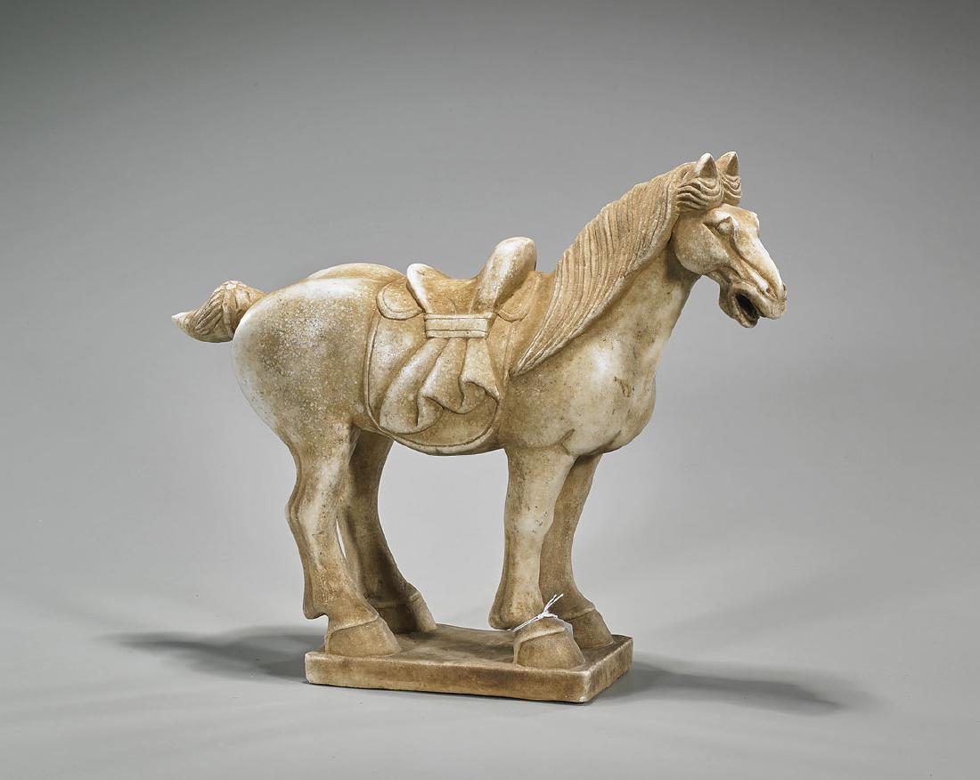Chinese Tang-Style Carved Marble Horse (1 of 1)