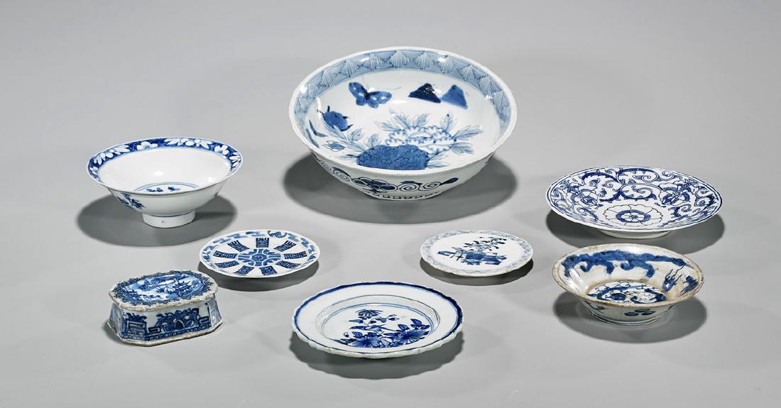 Group of Eight Antique Chinese Blue & White Porcelain (1 of 1)