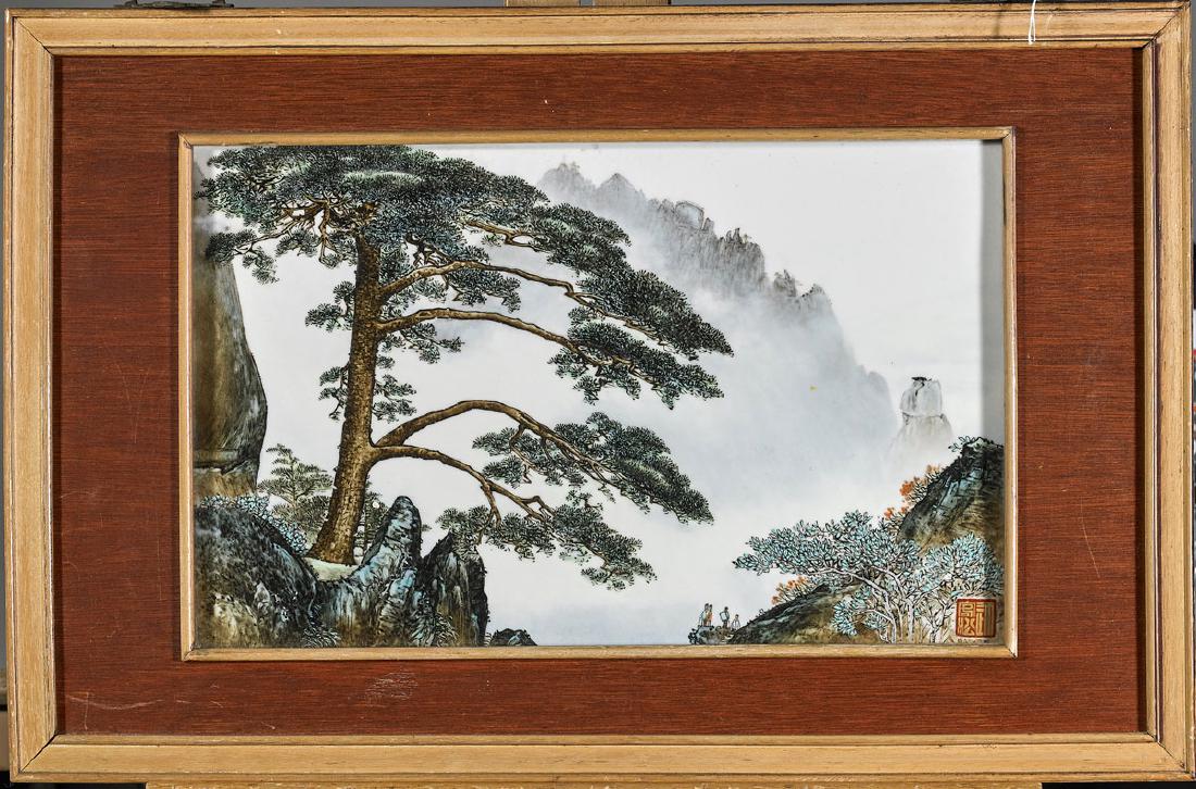 Pair Old Chinese Enameled Porcelain Plaques (1 of 4)