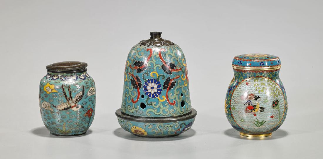 Three Chinese Cloisonne Enamel Pieces (1 of 2)