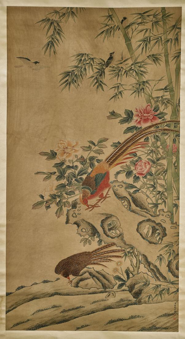 Two Chinese Scrolls After Giuseppe Castiglione & Jiang (1 of 4)