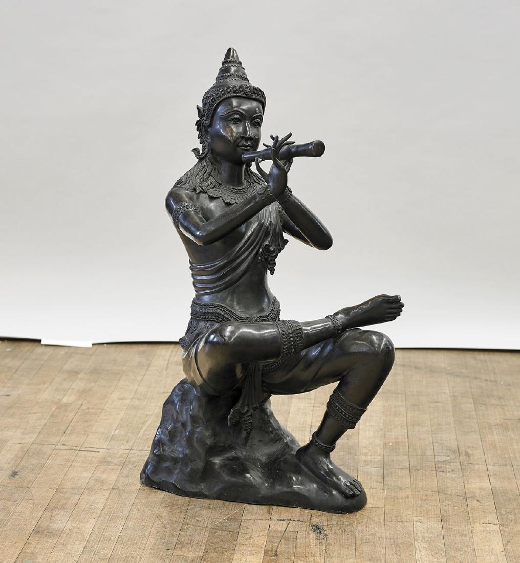 Large Thai Bronze Seated Musician (1 of 1)
