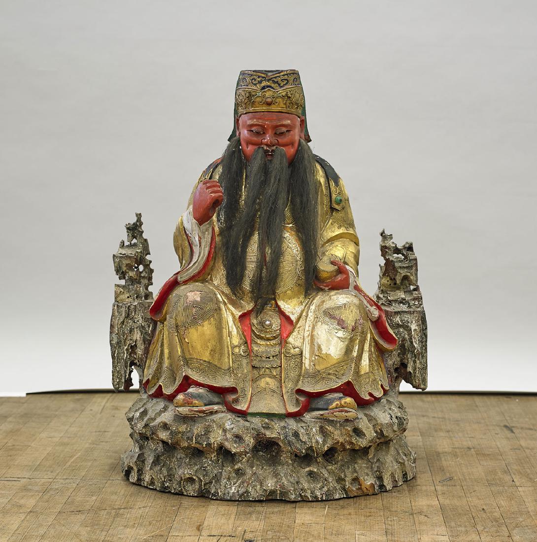 Large Antique Chinese Lacquered Wood Immortal (1 of 1)