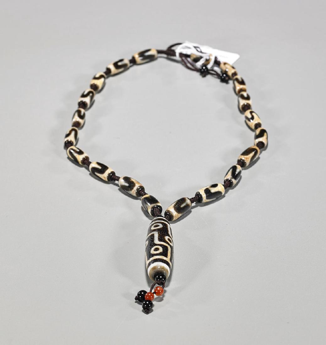 Chinese Agate & Dzi Bead Necklace (1 of 1)