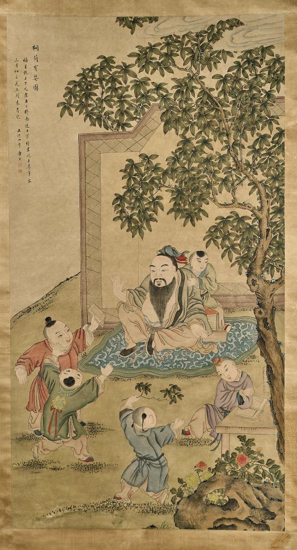 Two Large Chinese Scrolls After Tang Yin & Li Gonglin (1 of 4)