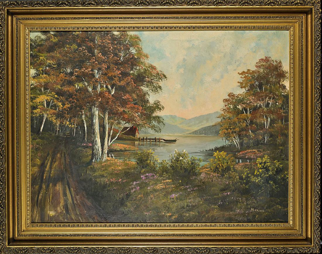 Large Oil on Canvas Signed Marino (1 of 2)